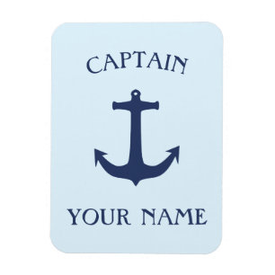 Magnet Flexible nom du capitaine de Personnaliser avec ancre marin