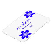 Magnet Flexible Nom du doodle fleur bleu année 20XX profession (Côté Gauche)