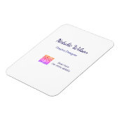 Magnet Flexible nom du graphiste scannez le code QR détails profes (Côté Gauche)