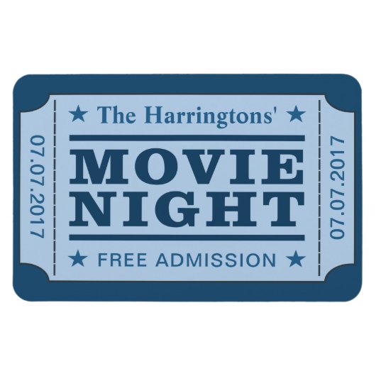 Magnet Flexible Nom et date personnalisés de l'aimant "Billet de c (Horizontal)