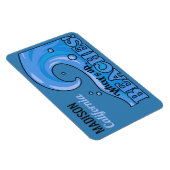 Magnet Flexible Nom et emplacement personnalisés Funny Beach Vague (Côté Droit)
