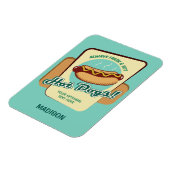 Magnet Flexible Nom et texte personnalisés Hot Dog (Côté Gauche)