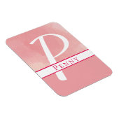 Magnet Flexible Nom Monogramme Aquarelle rose (Côté Droit)