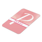 Magnet Flexible Nom Monogramme Aquarelle rose (Côté Gauche)