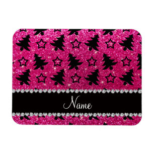 Magnet Flexible Nom neon rose chaud parties scintillant noël arbre
