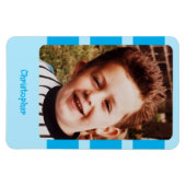Magnet Flexible Nom personnalisé ajouter une photo avec bandes ble (Horizontal)