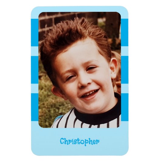 Magnet Flexible Nom personnalisé ajouter une photo avec bandes ble (Vertical)