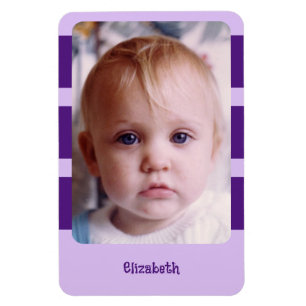 Magnet Flexible Nom personnalisé avec photo et bandes violettes