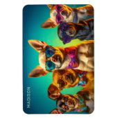 Magnet Flexible Nom personnalisé Chiens amusants (Vertical)