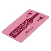 Magnet Flexible Nom personnalisé Citation de vin drôle (Côté Gauche)