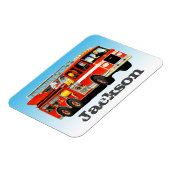 Magnet Flexible Nom personnalisé de l'enfant Fire Truck Party (Côté Gauche)