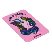 Magnet Flexible Nom personnalisé et texte Gay licorne (Côté Droit)