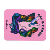 Magnet Flexible Nom personnalisé et texte Gay licorne (Horizontal)