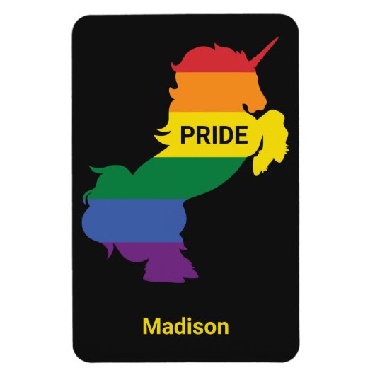 Magnet Flexible Nom personnalisé Gay Unicorn (Vertical)