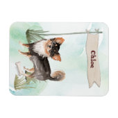 Magnet Flexible Nom personnalisé Long Haired Chihuahua Chien anima (Horizontal)