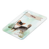 Magnet Flexible Nom personnalisé Long Haired Chihuahua Chien anima (Côté Gauche)