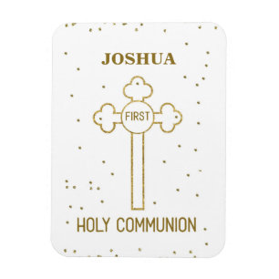 Magnet Flexible Nom personnalisé Première Sainte Communion Croix d