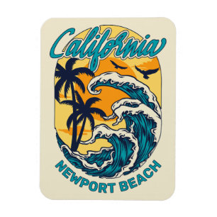 Magnet Flexible Nom personnalisé / Texte Californie Surf