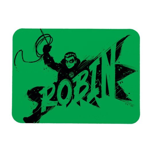 Magnet Flexible Nom Pinceau Encre Robin (Horizontal)