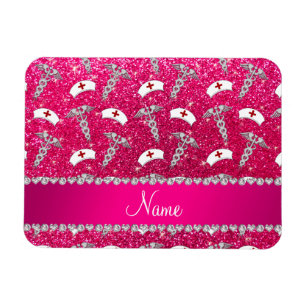 Magnet Flexible Nom rose rose parties scintillant infirmière casqu