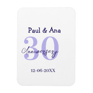 Magnet Flexible nom simple lettre gras violet 30e anniversaire re