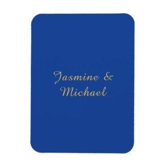 Magnet Flexible Noms de couple de calligraphie chic adorables bleu
