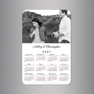 Magnet Flexible Noms de photos personnalisés Calendrier 2027