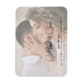 Magnet Flexible Noms de script de photo de mariage Enregistrer la  (Vertical)