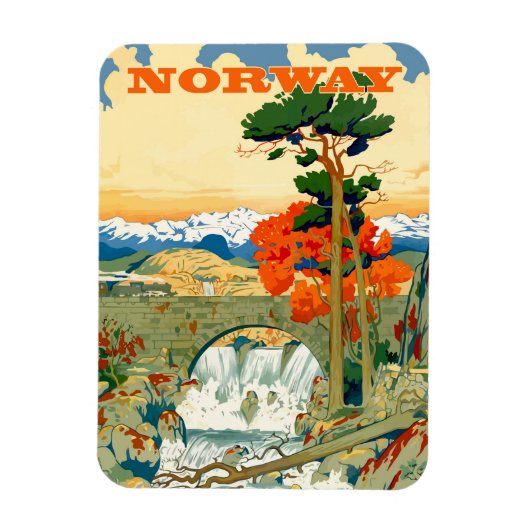 Magnet Flexible Norvège, cascade sous le pont, (Vertical)