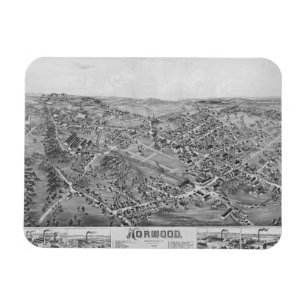 Magnet Flexible Norwood, MA Carte Vintage 1882