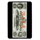 Magnet Flexible Note de cinq dollars de New Haven 1855 (Vertical)