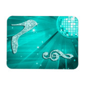 Magnet Flexible Note musicale Turquoise et talon Stiletto (Horizontal)