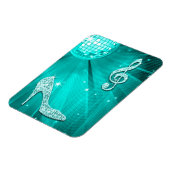 Magnet Flexible Note musicale Turquoise et talon Stiletto (Côté Gauche)