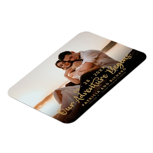 Magnet Flexible Notre Aventure Commence À Enregistrer La Date Phot (Côté Gauche)