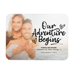 Magnet Flexible Notre aventure commence Enregistrer la date de mar