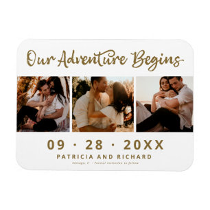 Magnet Flexible Notre aventure commence Enregistrez la date 3 Phot