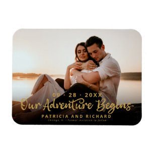 Magnet Flexible Notre aventure commence Enregistrez la date de la