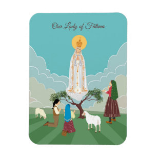 Magnet Flexible Notre-Dame de Fatima et les trois bergers