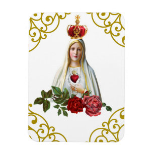 Magnet Flexible Notre-Dame de Fatima Rosaire Roses de la Couronne