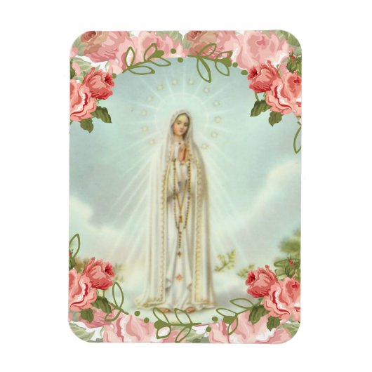 Magnet Flexible Notre-Dame de Fatima Roses roses roses (Vertical)