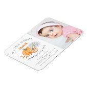 Magnet Flexible Notre petit Citrouille 1er anniversaire Floral Fal (Côté Gauche)