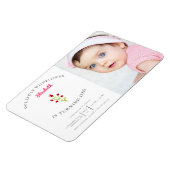 Magnet Flexible Notre petit Fleur sauvage 1er anniversaire Floral  (Côté Gauche)