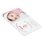 Magnet Flexible Notre petit Fleur sauvage 1er anniversaire Floral  (Côté Droit)