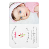 Magnet Flexible Notre petit Fleur sauvage 1er anniversaire Floral  (Vertical)