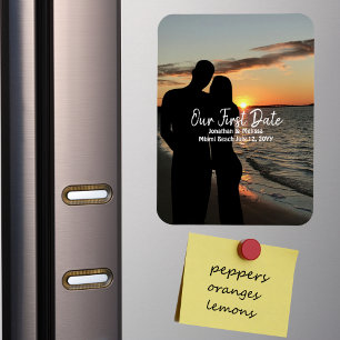 Magnet Flexible Notre Premier Rendez-vous, Photo de Couple Anniver