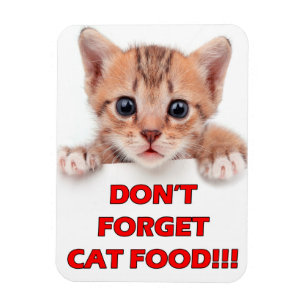 Magnet Flexible "N'oubliez pas les aliments pour chats !" Aimant