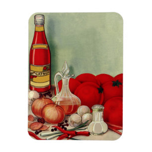 Magnet Flexible Nourriture italienne vintage Tomates Oignons Poivr