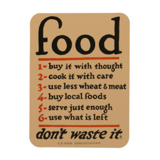 Magnet Flexible Nourriture, ne gaspillez pas - Vintage conservatio