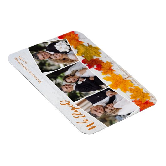 Magnet Flexible Nous avons élopé automne feuille Mariage photo Fai (Côté Droit)