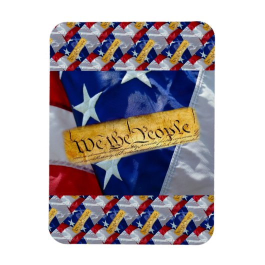Magnet Flexible Nous Le Peuple Drapeau Américain (Vertical)